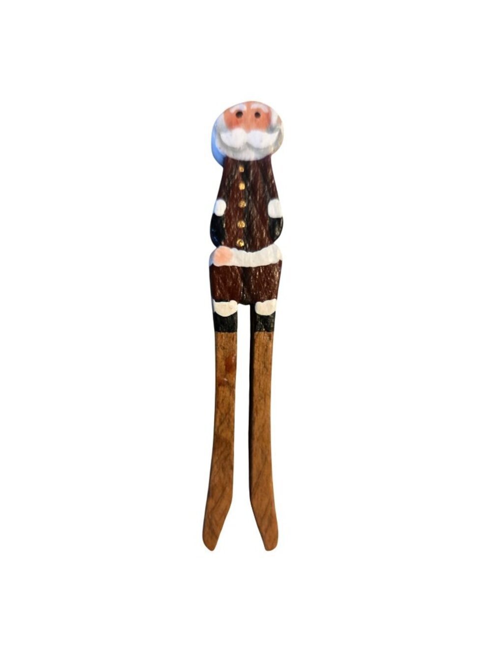 Small Santa Clothespin Ornament Hand Painted 2.5" Tall Christmas